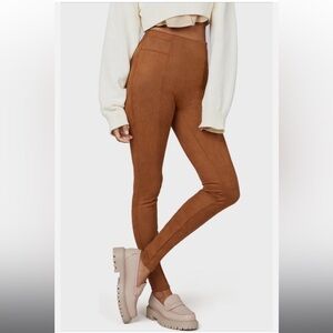 SPANX Faux Suede Leggings in ‘Rich Caramel’